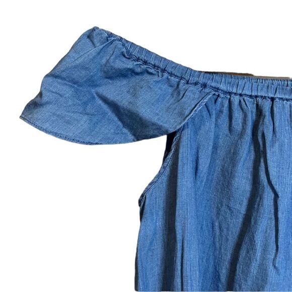 Madewell short sleeve off the shoulder top - Picture 3 of 10